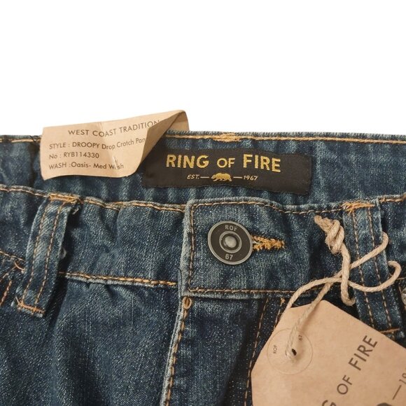 Ring of Fire Men’s Blue Jeans - W34 x L30, Droopy Drop Crotch, NWT - Picture 5 of 9